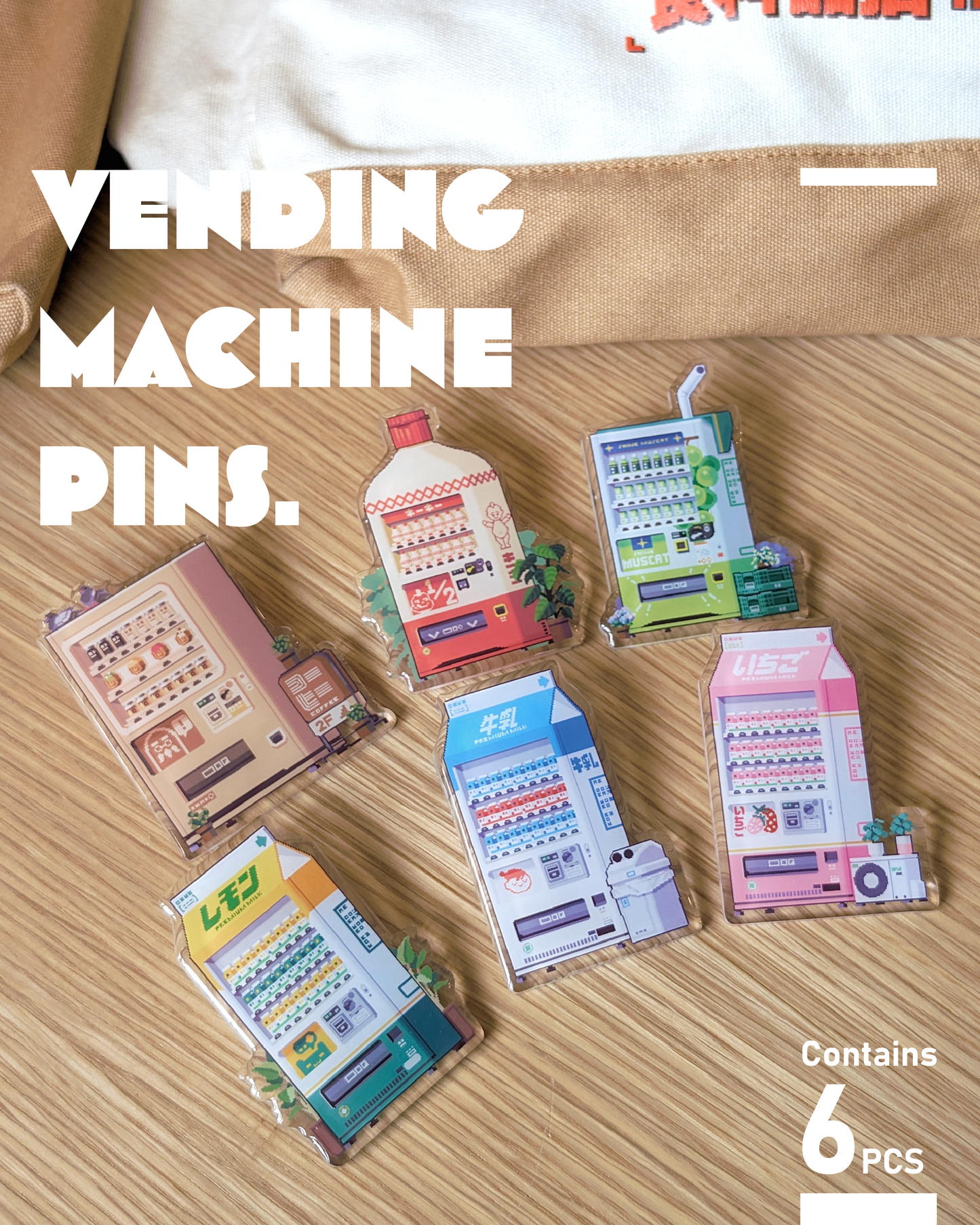 Vending Machine Acrylic Pins